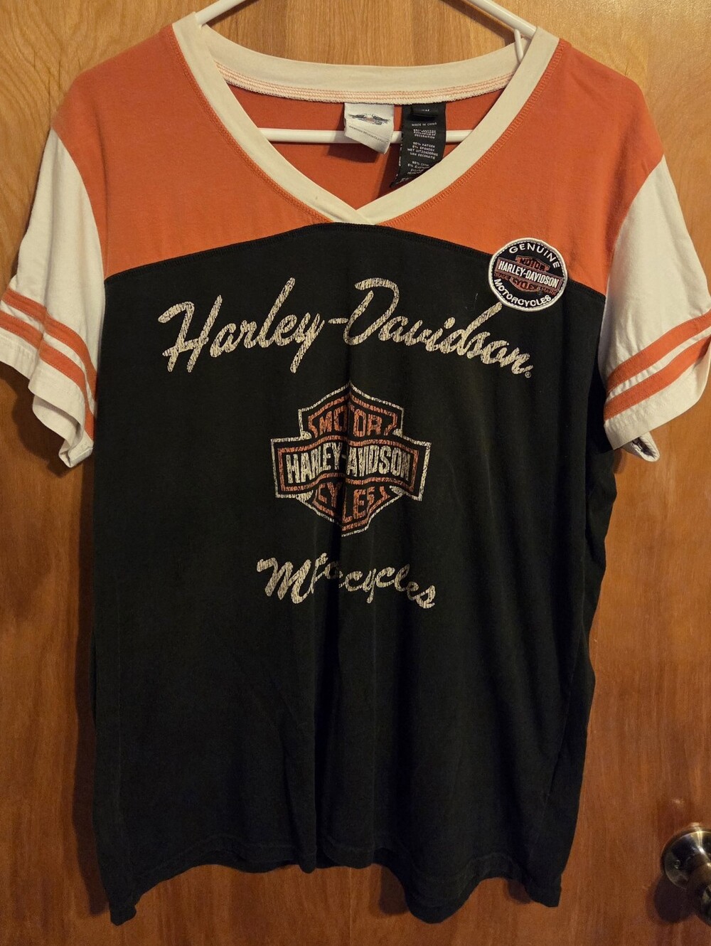 Authentic Harley Davidson Women Medium Racing Shirt Embroidered Patches Size 1W